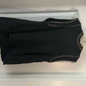 Free People Black Studded Sleveless Top Size M